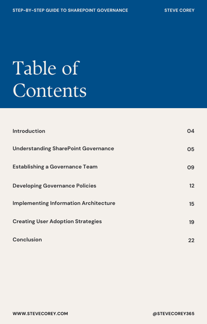 Step - by - Step Guide to Microsoft SharePoint Governance - Products by Steve Corey